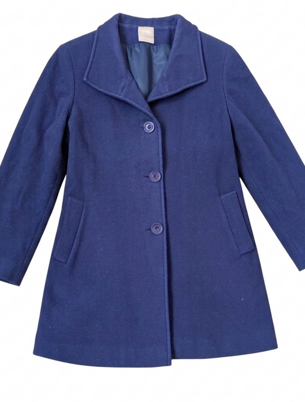 Classic Women's indigo blue Wool/Cashmere Blend Coat
